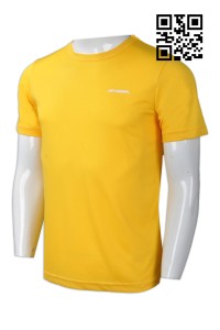 T709 自訂度身T恤款式   製造LOGOT恤款式 跑步 活動比賽衫  訂做男裝T恤款式   T恤製造商    黃色